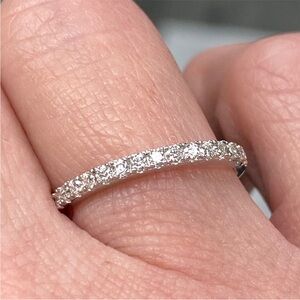 Certified 14k Gold 0.50 Carat Diamond Eternity Wedding Band 925 Stackable Ring